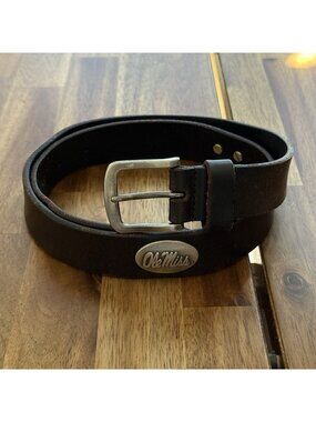 ZEP-PRO BELT Size 32 Ole Miss Mississippi Brown Leather Concho Preppy Casual